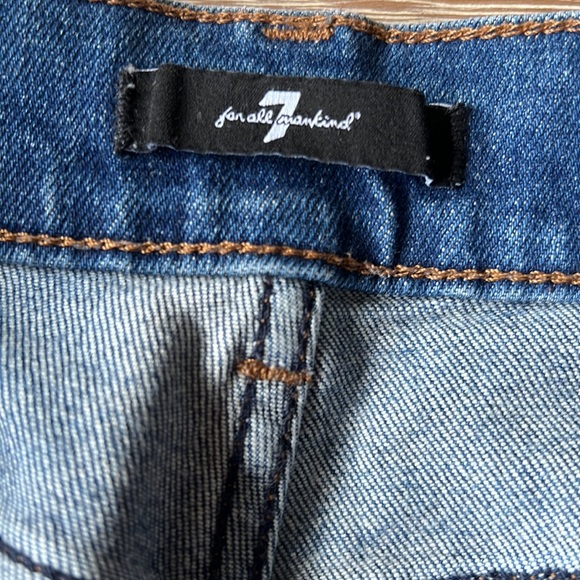 7 for all man kind High Waist Josefina with Frayed Back Hem Stranger Distress - Picture 6 of 11